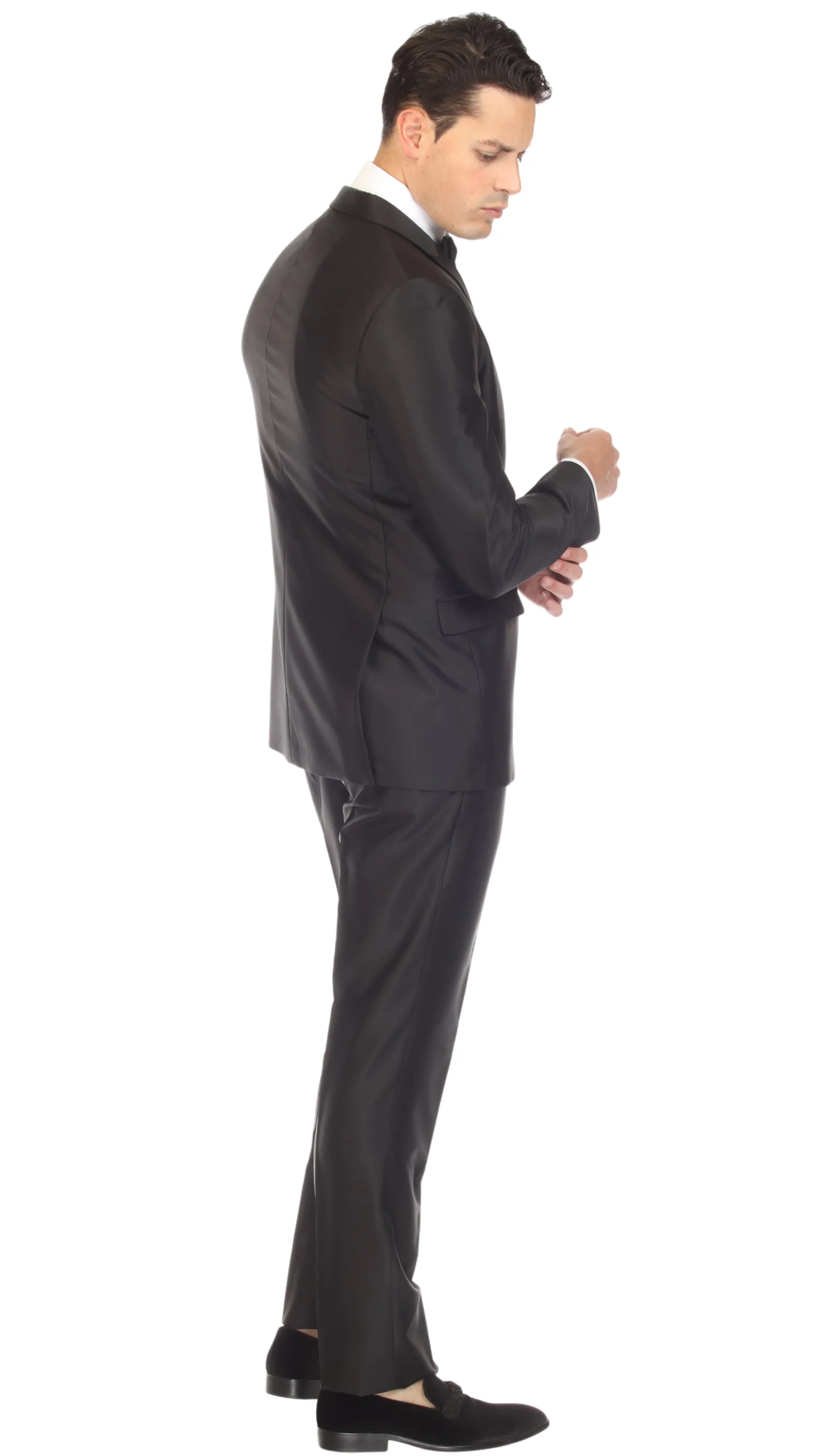 Oxford Black Sharkskin Slim Fit Suit