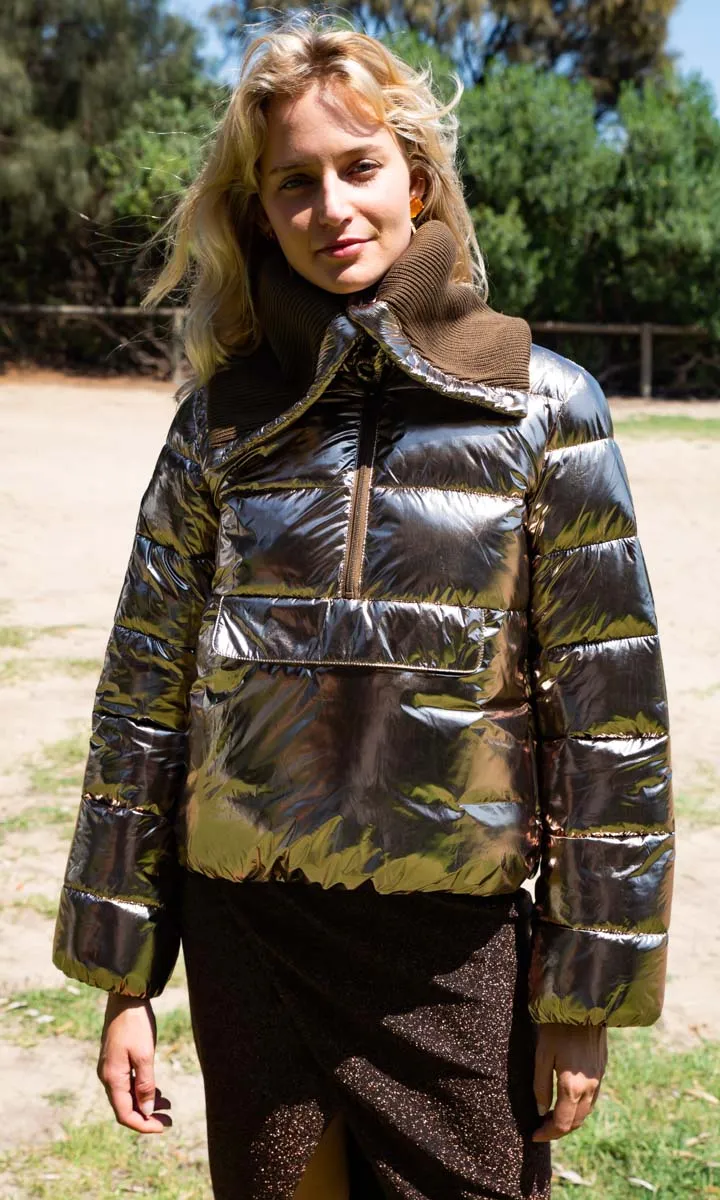 Patricia Pepe Bronze Metallic Jacket