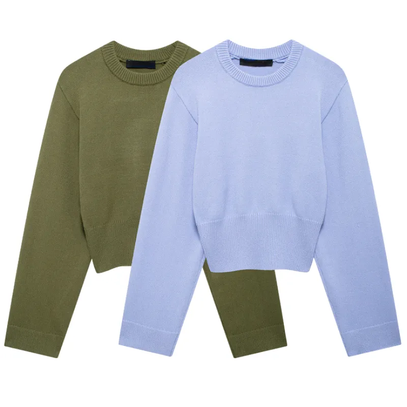 Pre Order: Knitted Round Neck Solid Sweater