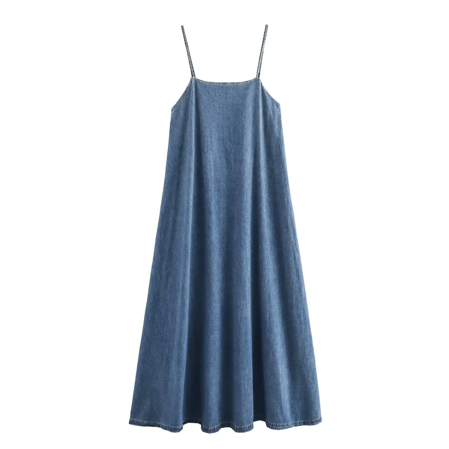 Pre Order:  Retro Backless Loose Fitting Camisole Denim Dress