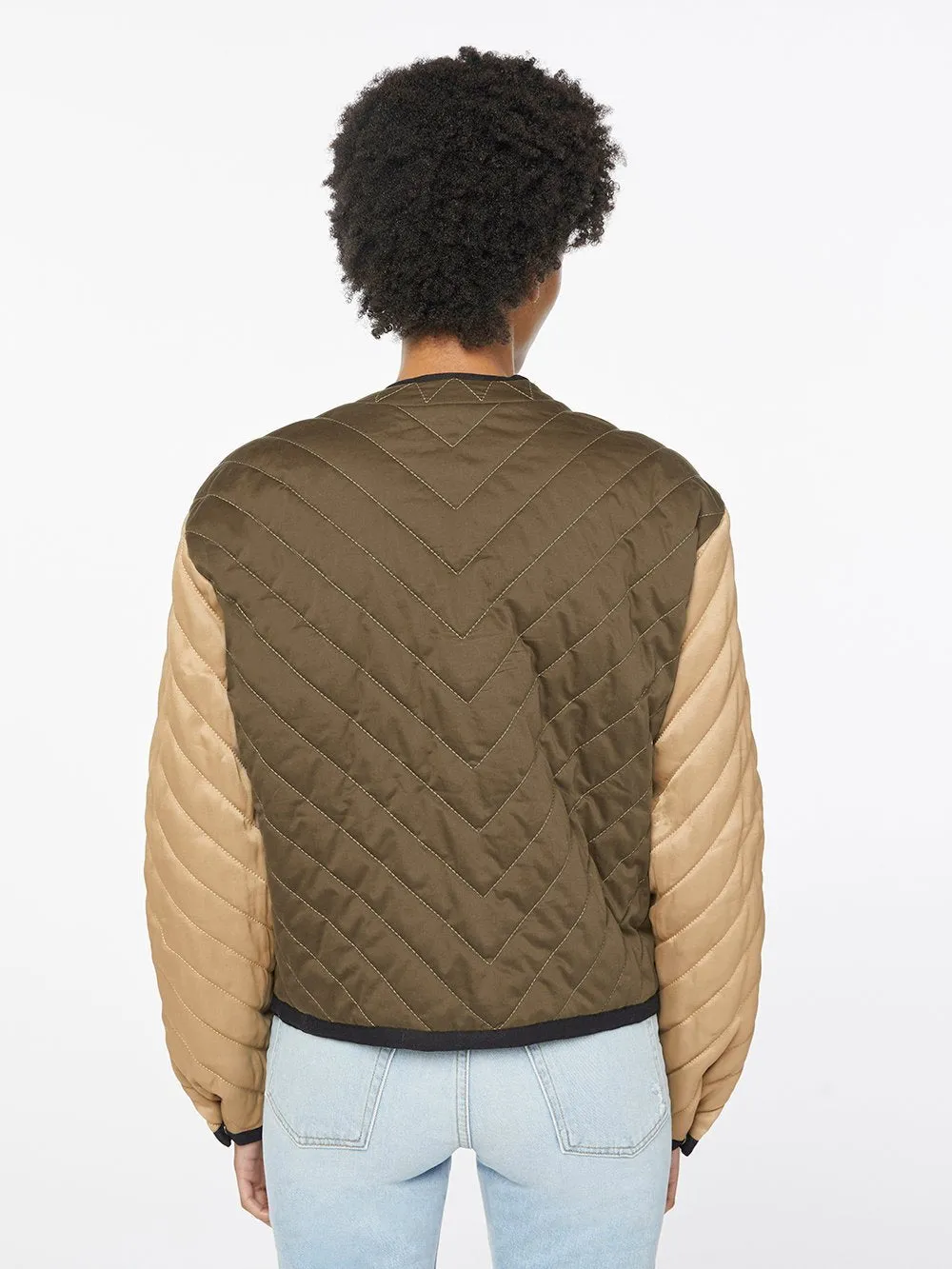 Quilted Colorblocked Jacket -- Cargo Multi