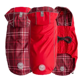 Reversible Elasto-Fit Dog Raincoat - Red