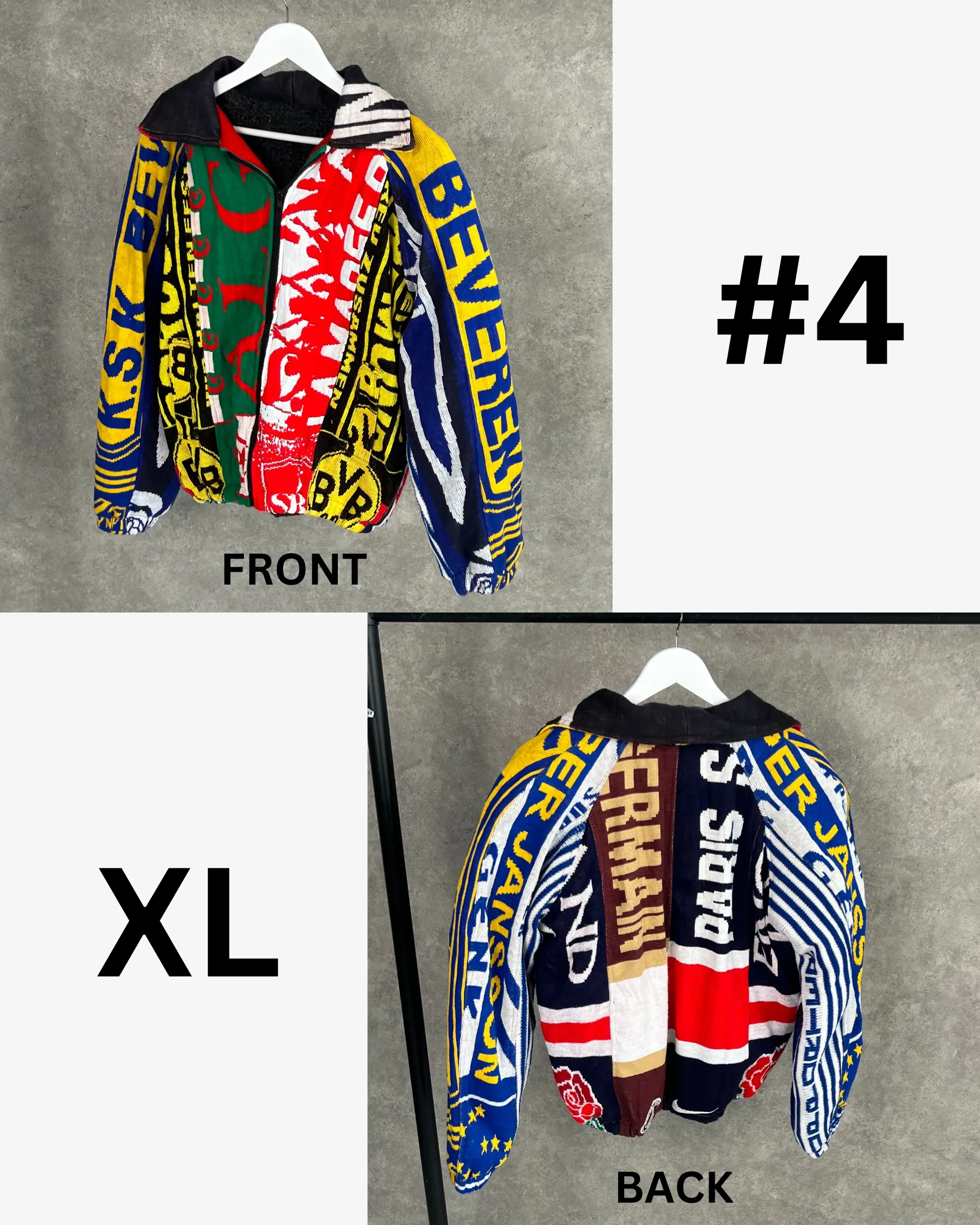 Reworked Football Scarf Jacket