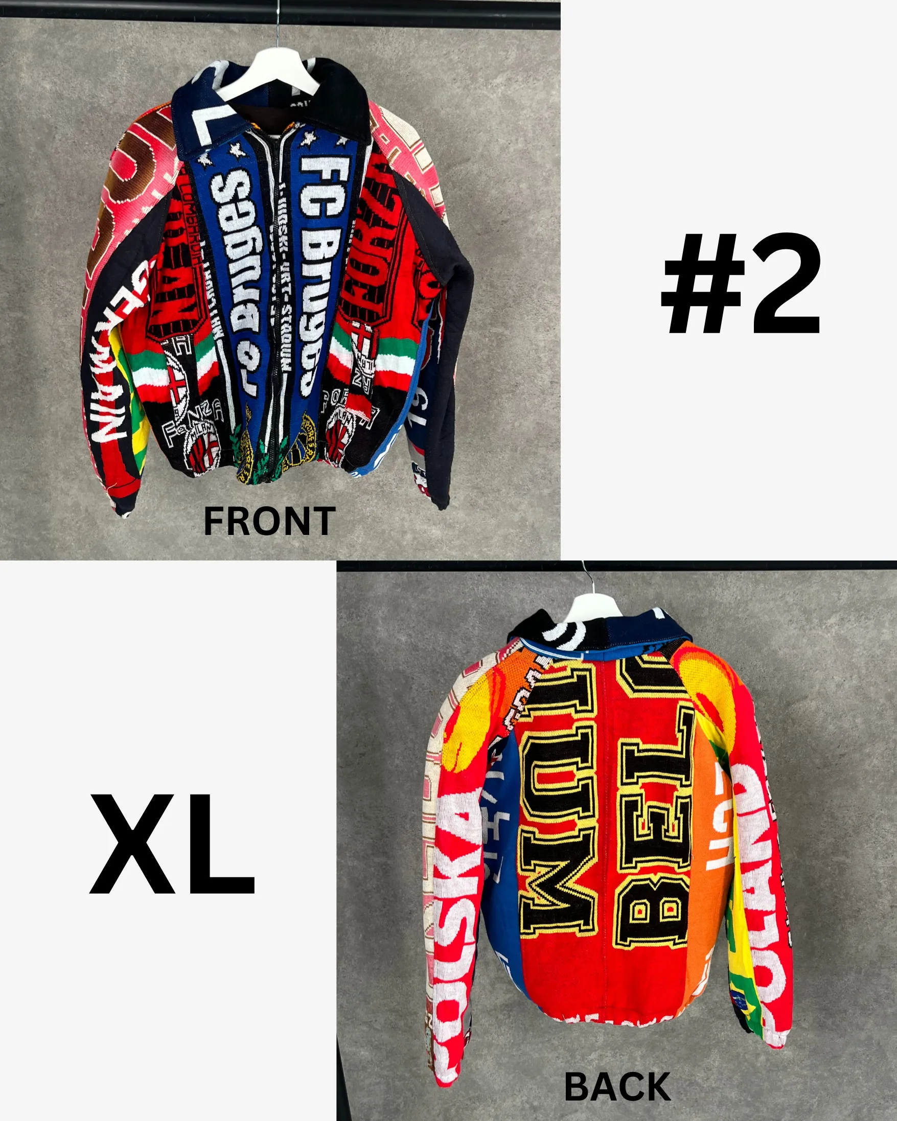 Reworked Football Scarf Jacket