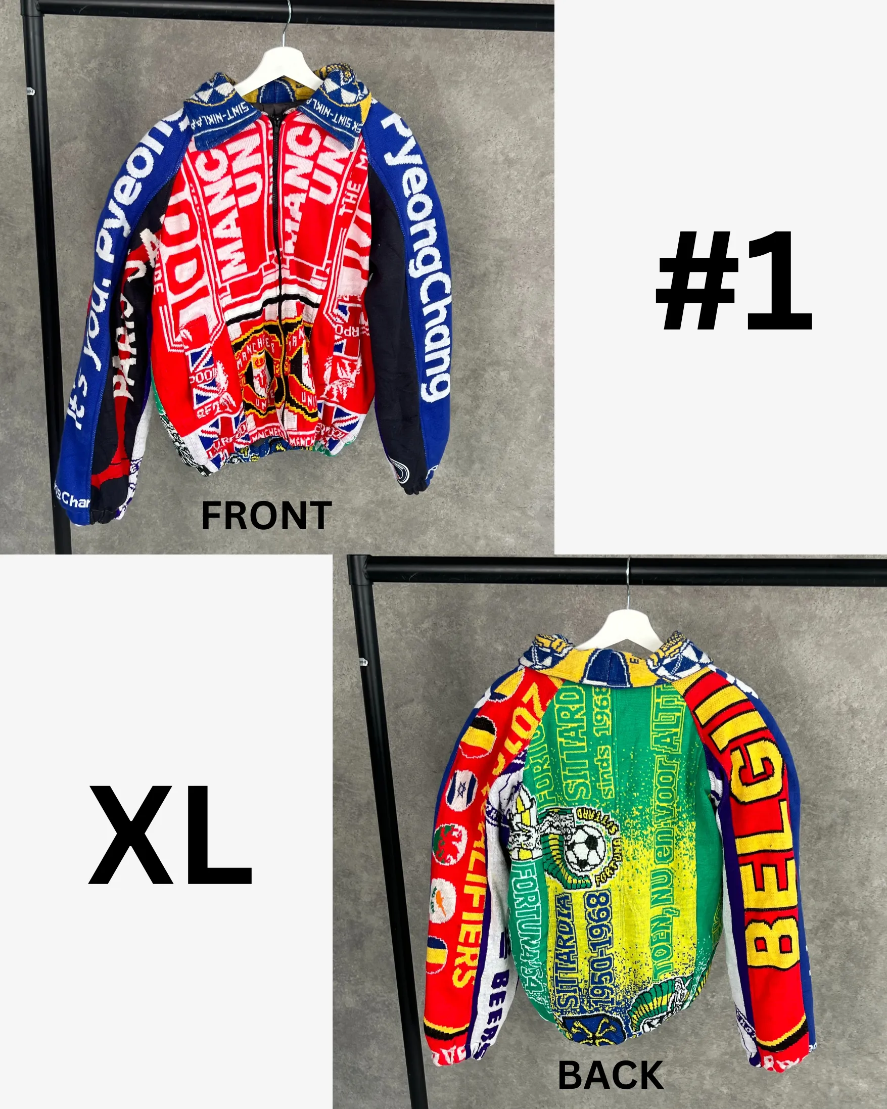 Reworked Football Scarf Jacket