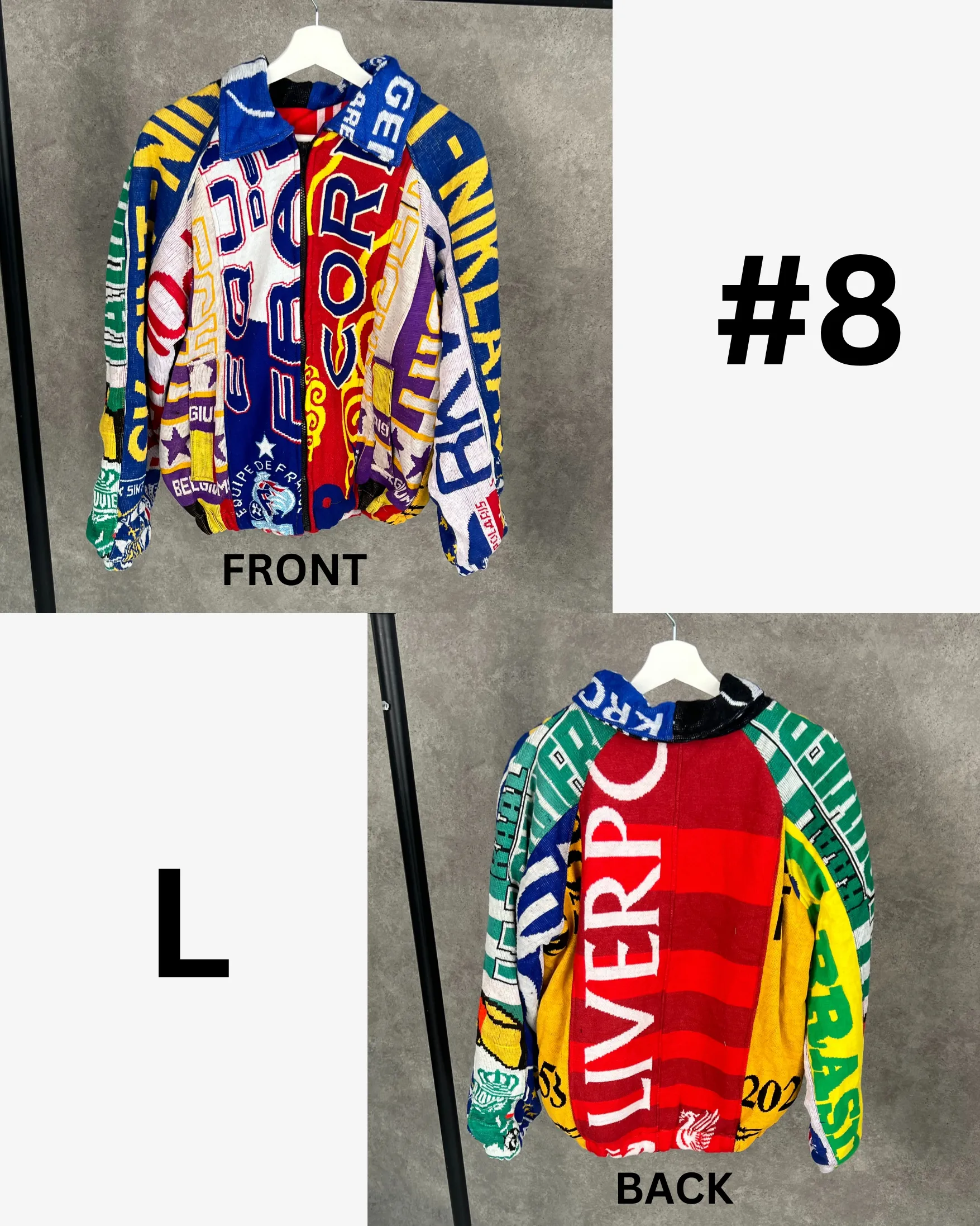 Reworked Football Scarf Jacket