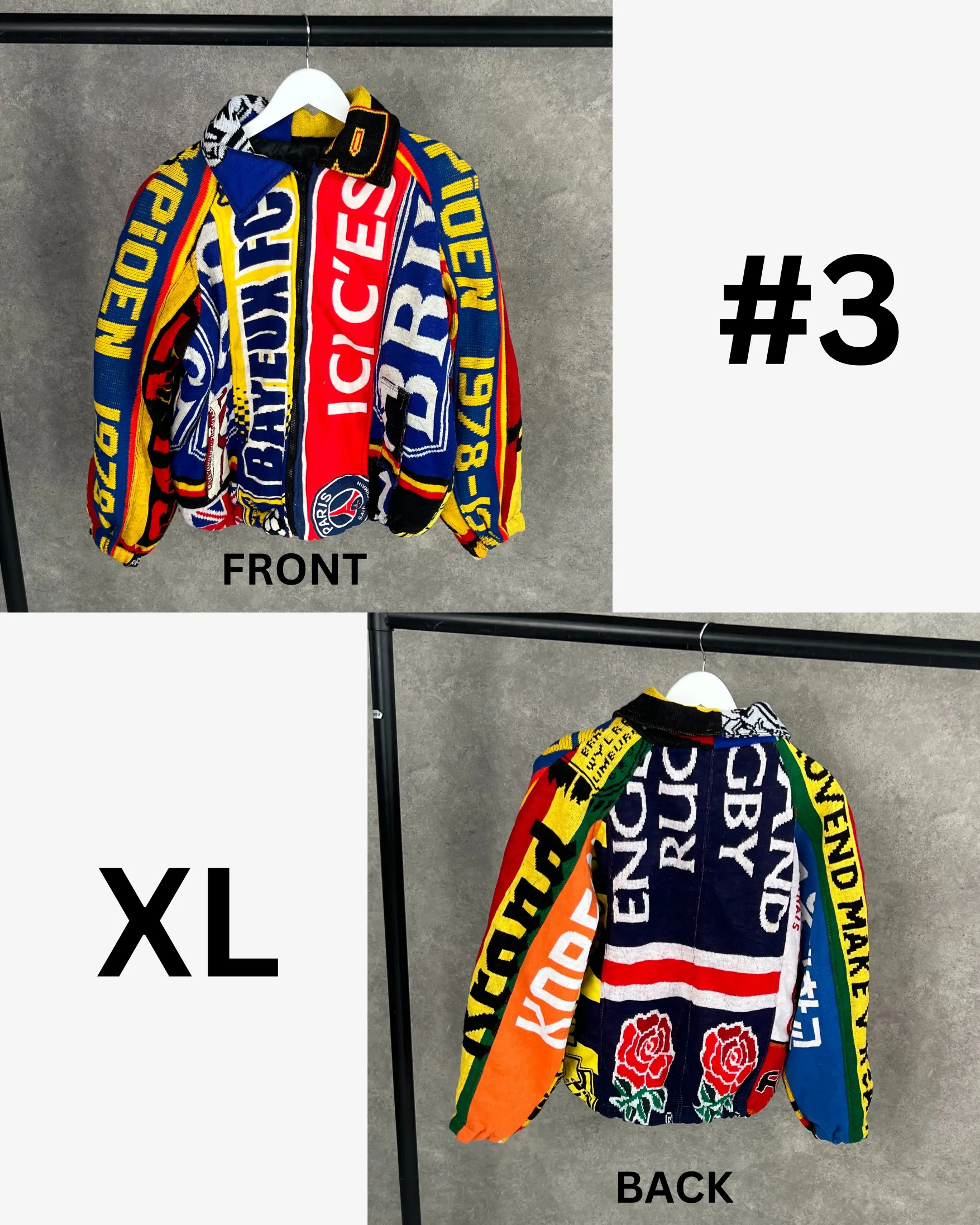 Reworked Football Scarf Jacket