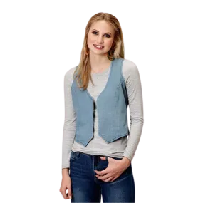 Roper Women's Cotton Denim Blue Vest