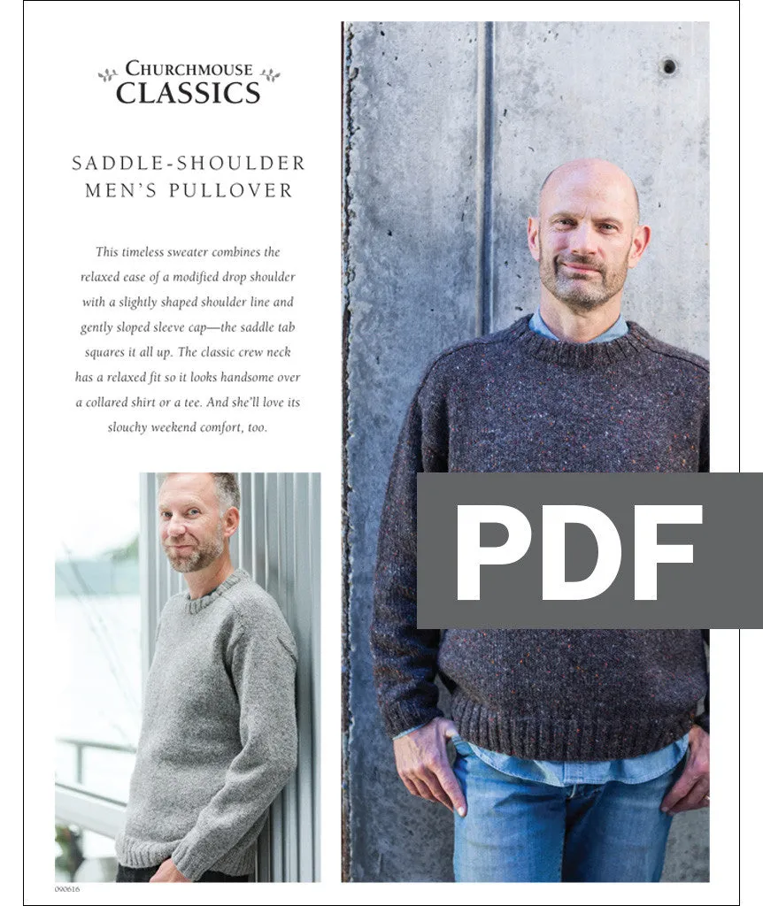 Saddle-Shoulder Men's Pullover Pattern