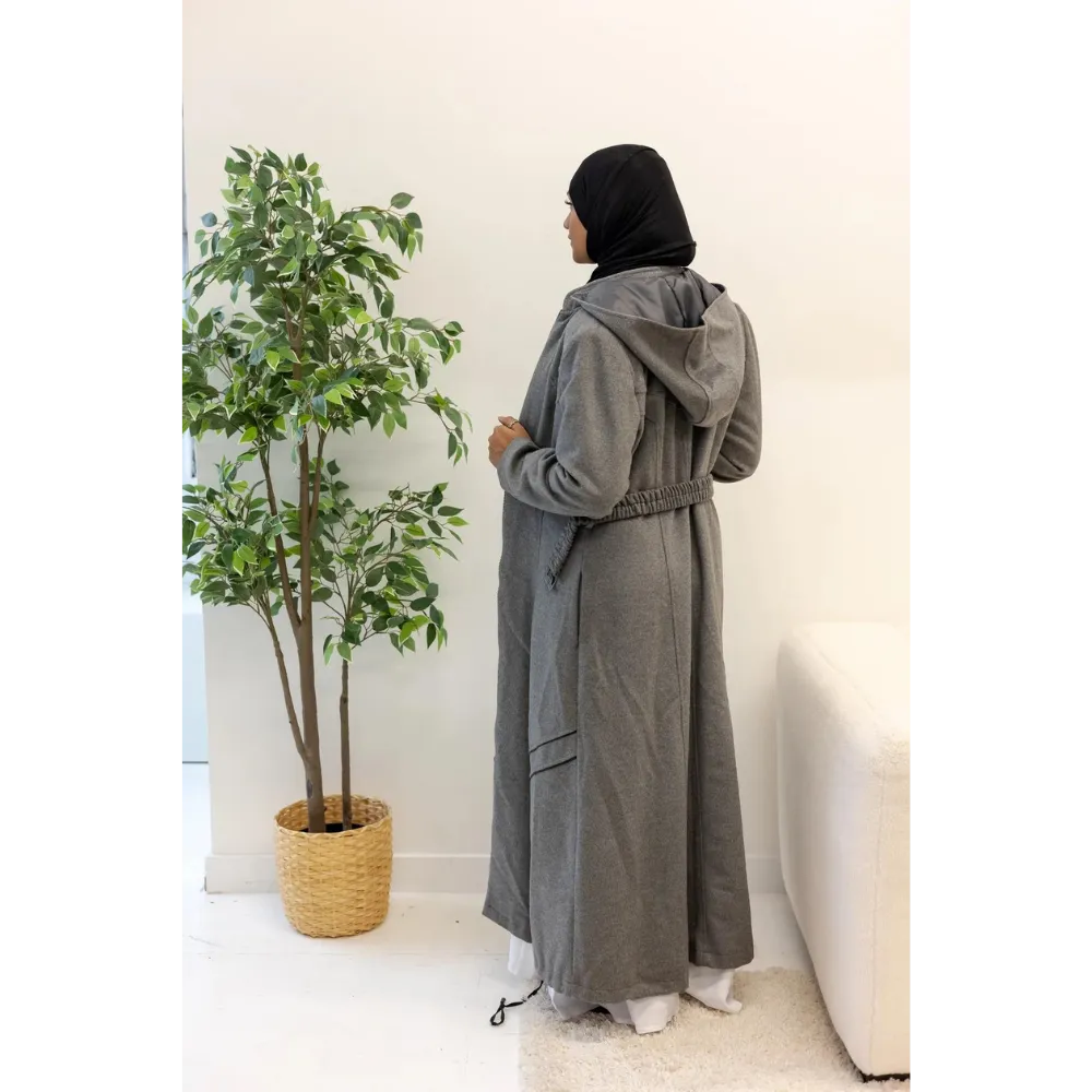 SALE Outerwear Floor Length Longline Belted Modest Abaya Trench Coat