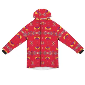 Scattered Generations Red Unisex Sherpa Lined Hooded Coat