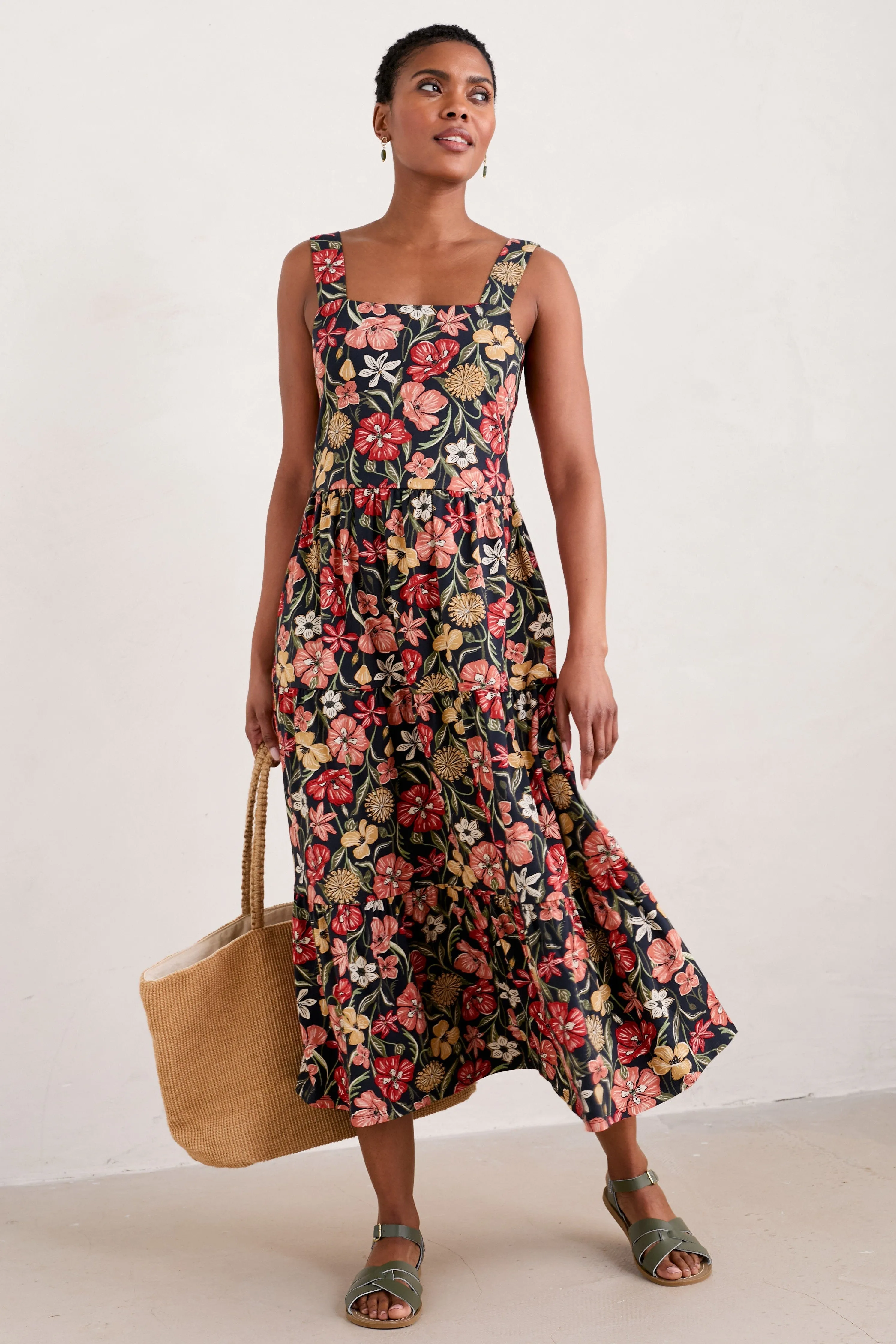 Seasalt Deep Water Dress-Folky Poppy Inkwell