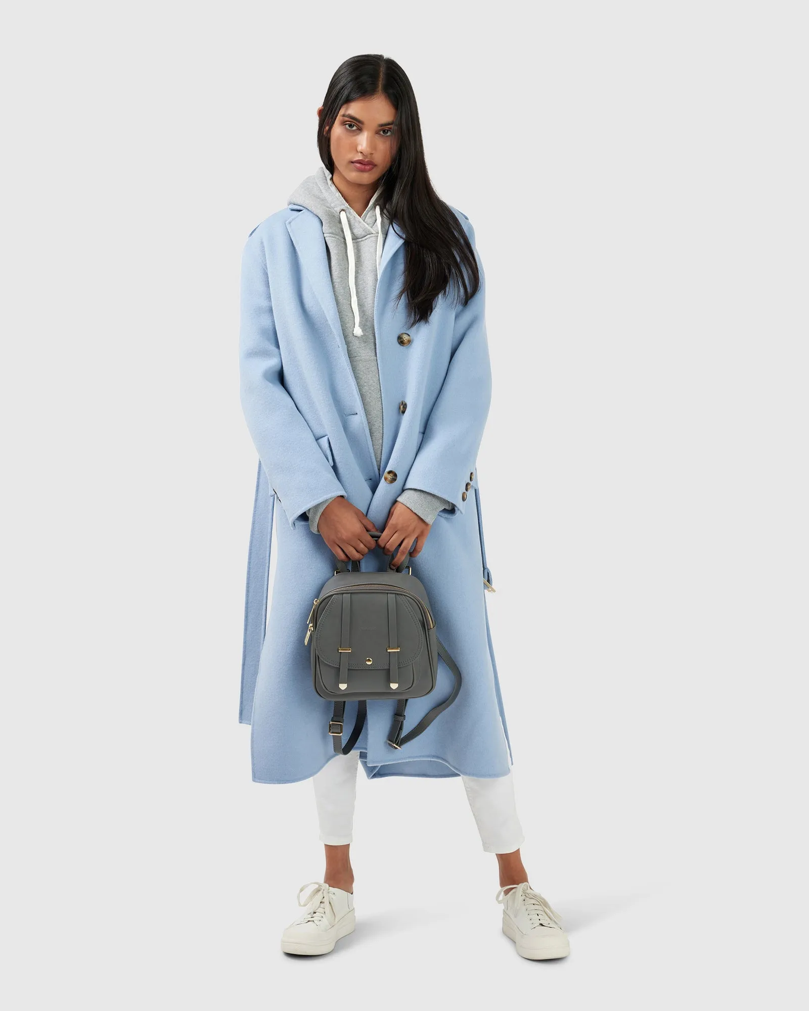 Skylight Longline Coat - Sky Blue