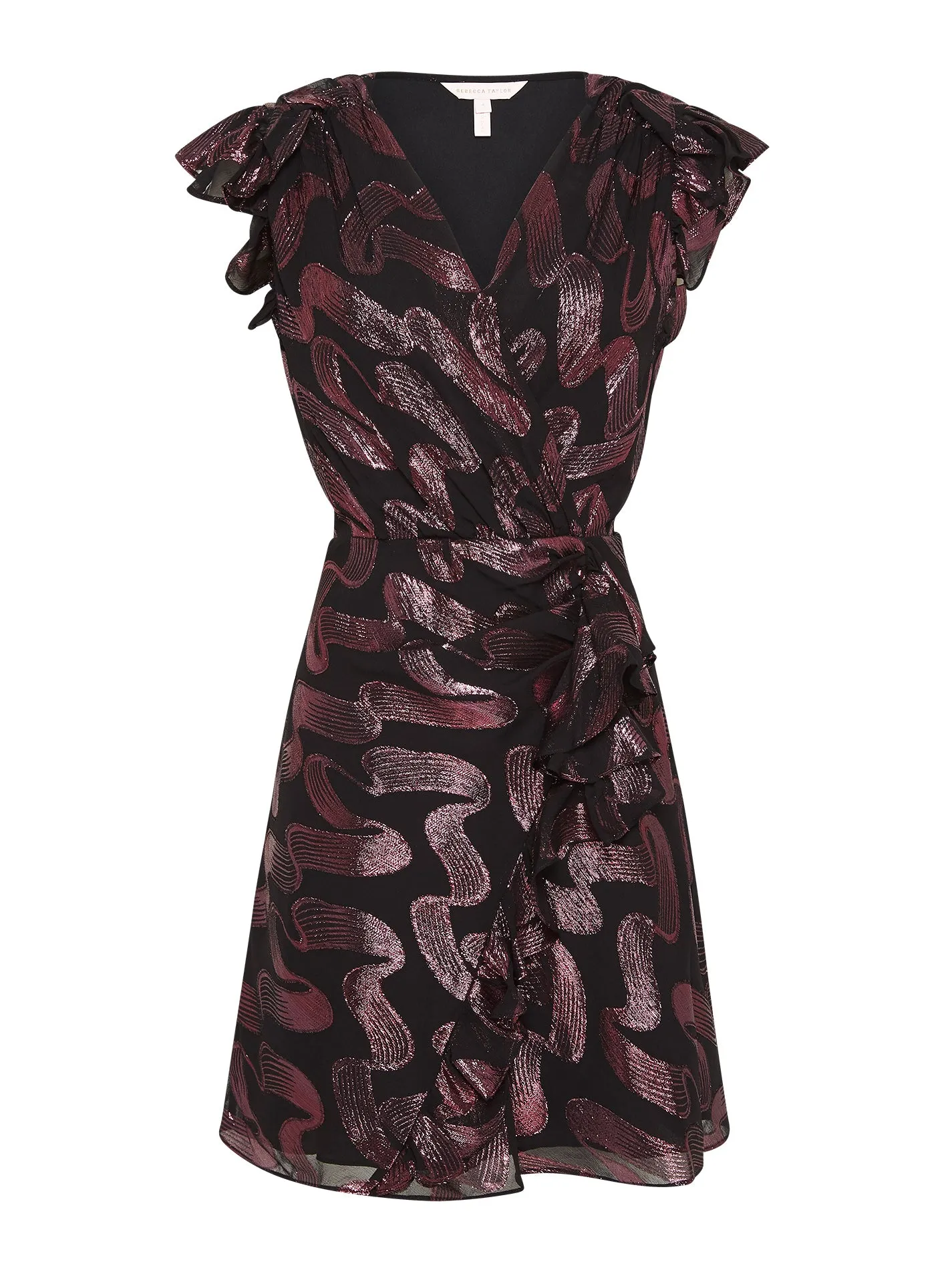 Sleeveless Ribbon Lurex Jacquard Dress