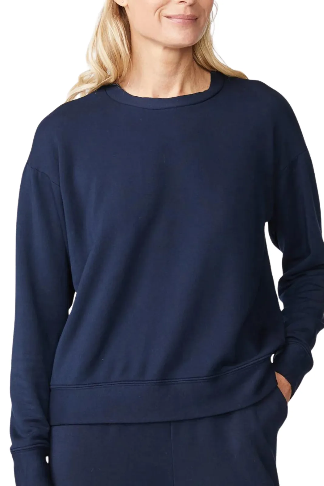 Softest Fleece Crew Neck Pullover, New Navy