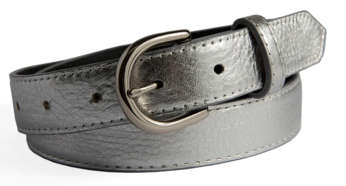 Soho Belt, (1.25") Shiny Silver Buckle