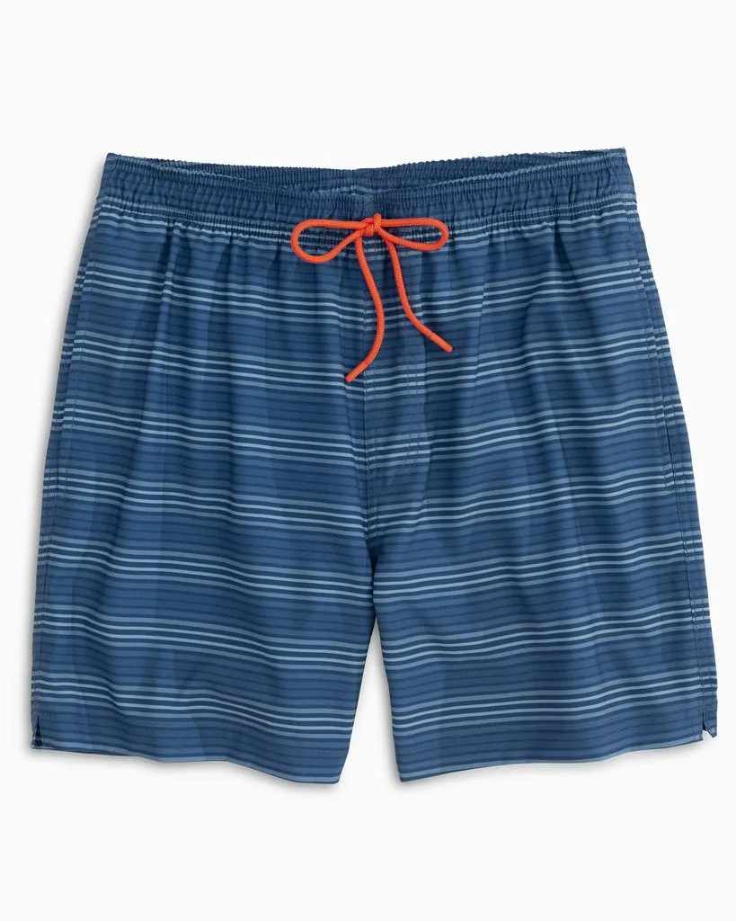 Southern Tide Men's 6In Vista Stripe Swim Trunk/ Blue Cove