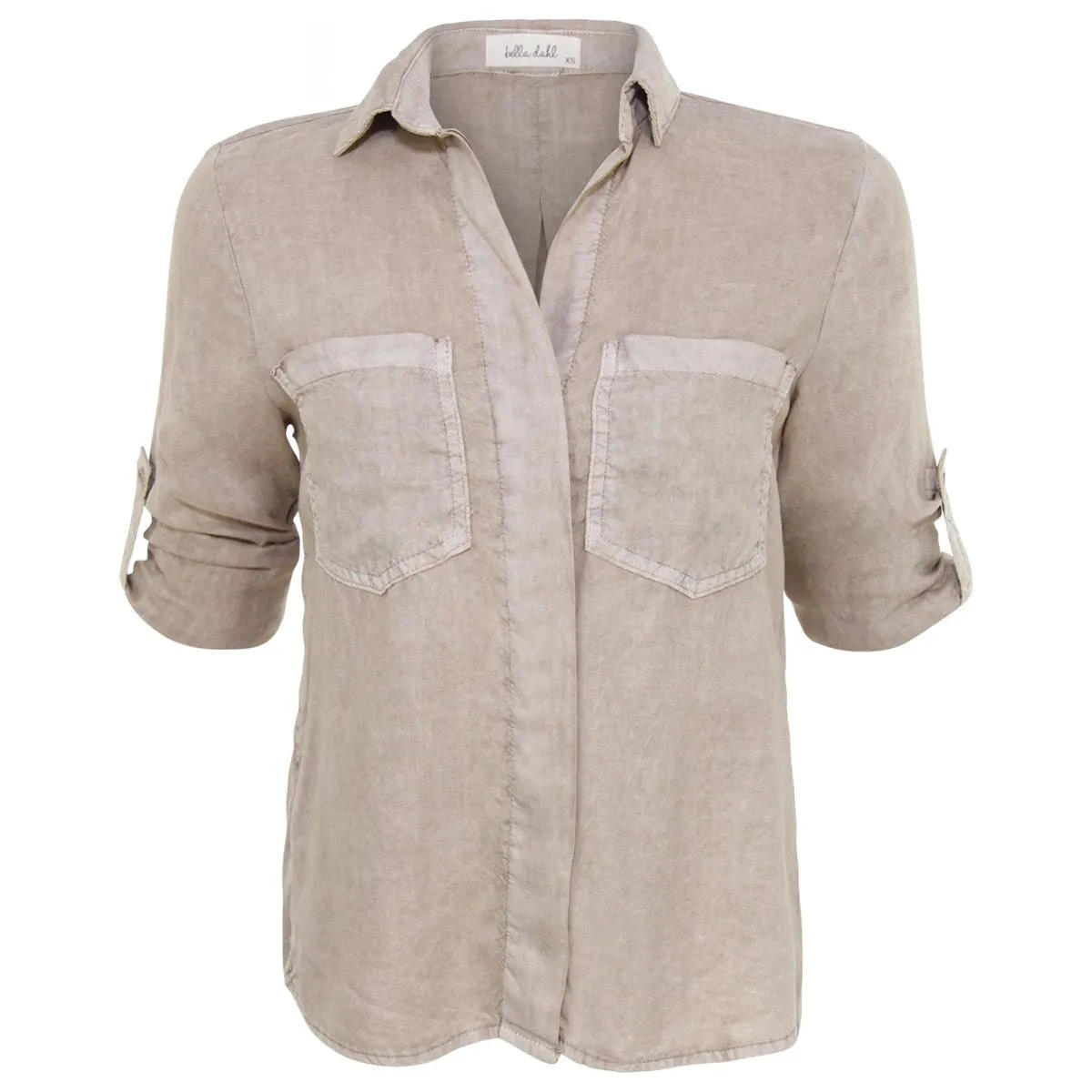 Split Back Button Down - Tan