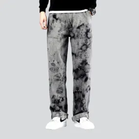 Street tie-dyed jeans
 for men