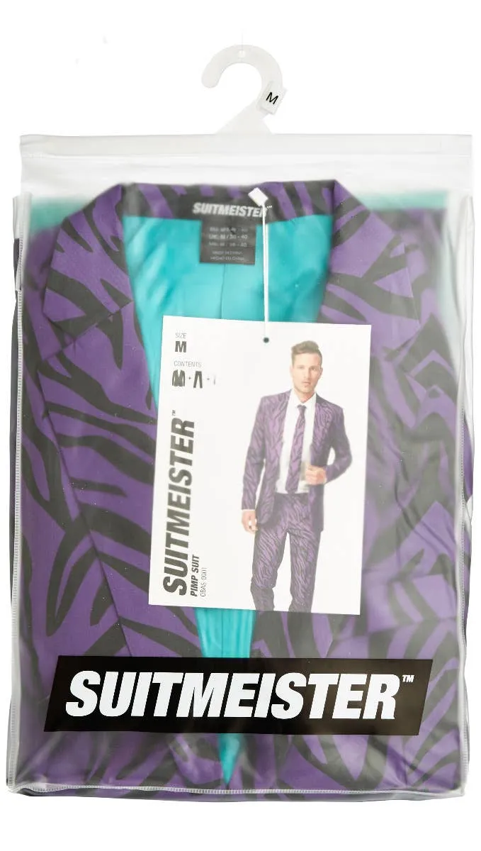 Suitmeister Purple Zebra Print Pimp Mens Novelty Costume Suit