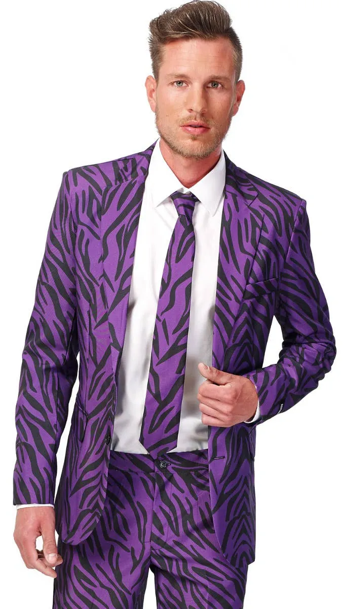 Suitmeister Purple Zebra Print Pimp Mens Novelty Costume Suit