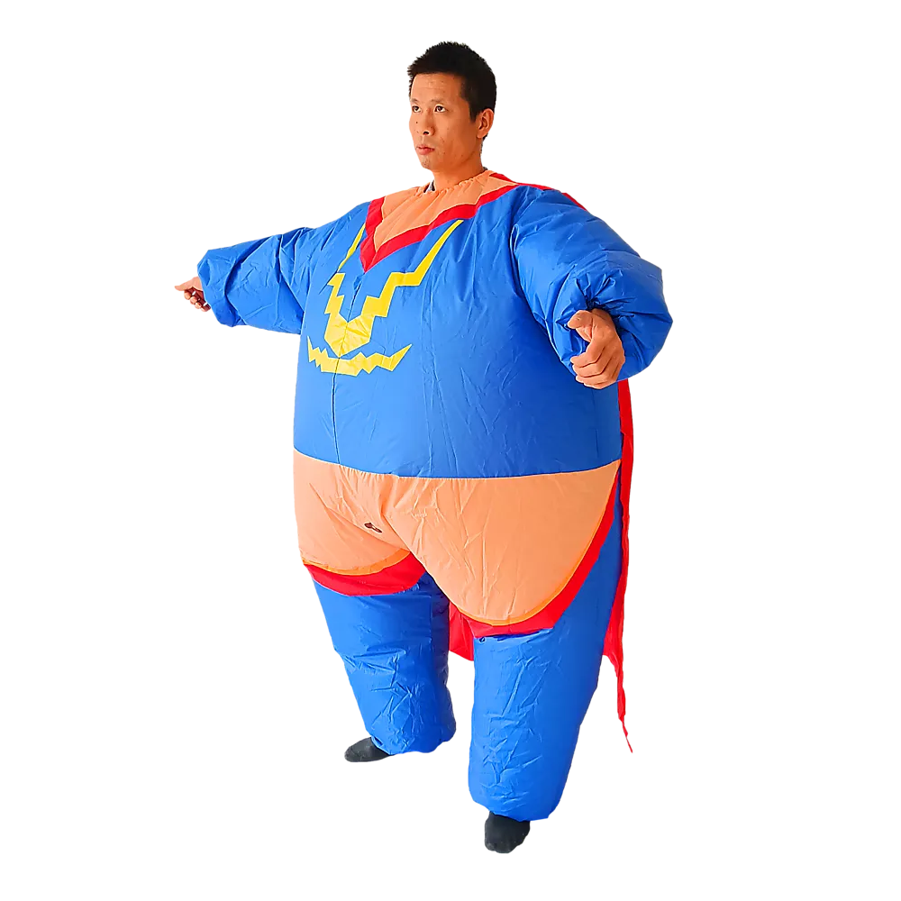 Super Hero Fancy Dress Inflatable Suit - Fan Operated Costume