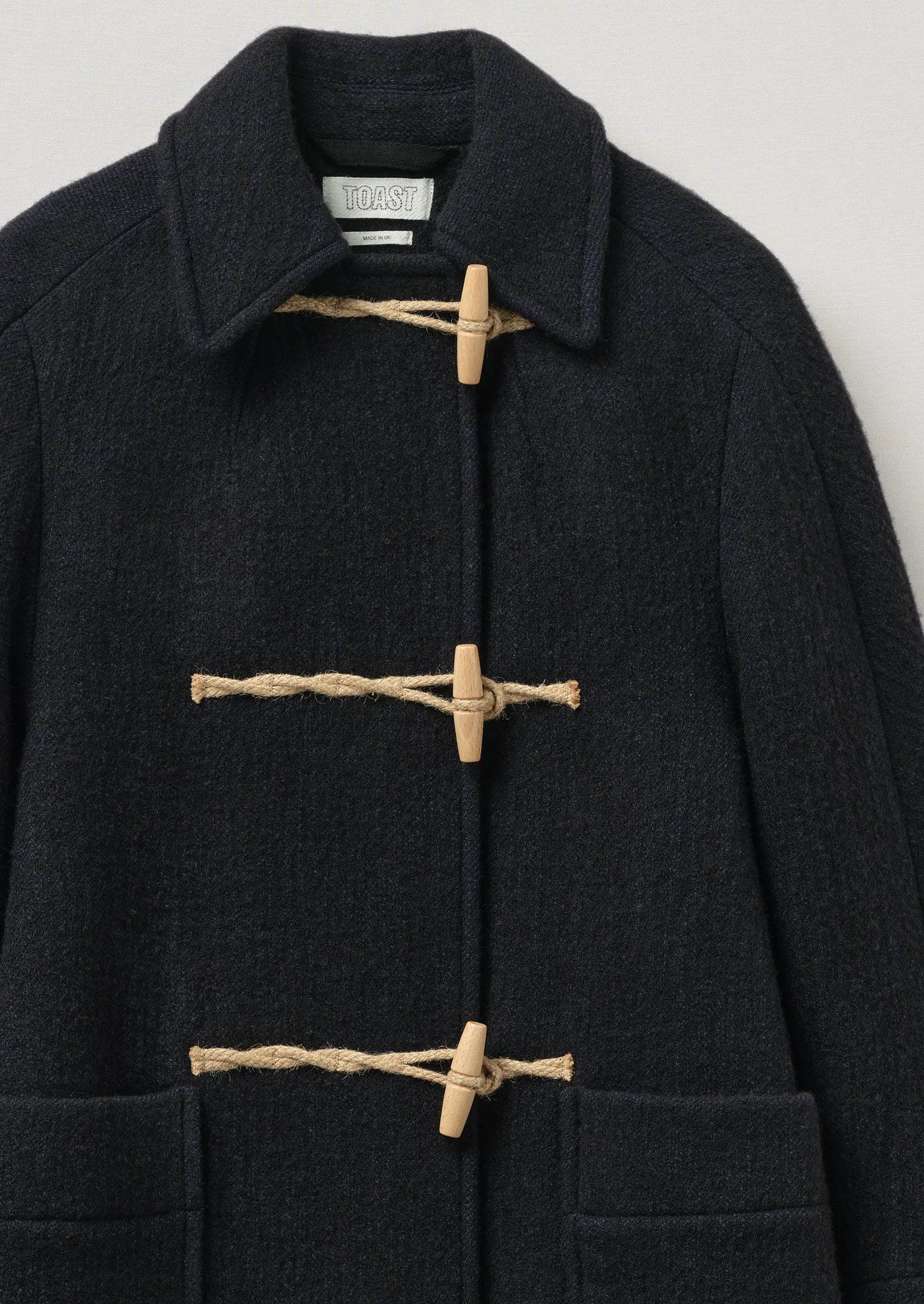 Textured Duffle Coat | Indigo