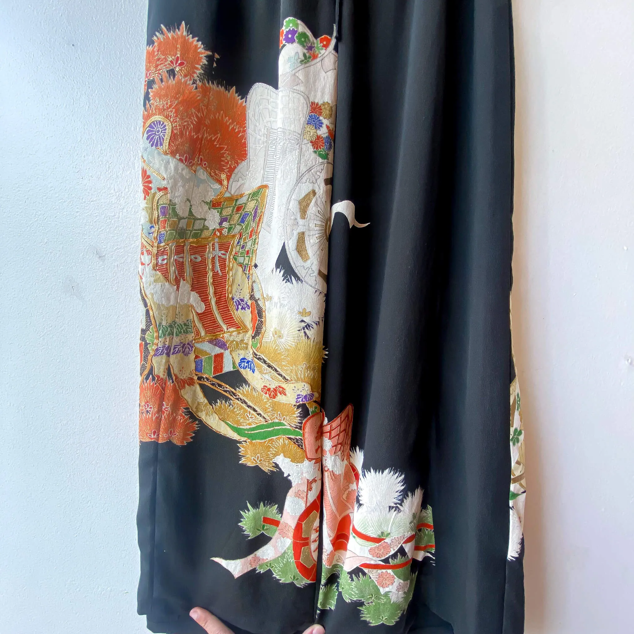 Tsumugi | Vintage Silk Kimono Two Piece | TP6 - Black