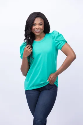 Tyler Boe Kari Puff Sleeve Tee in Green