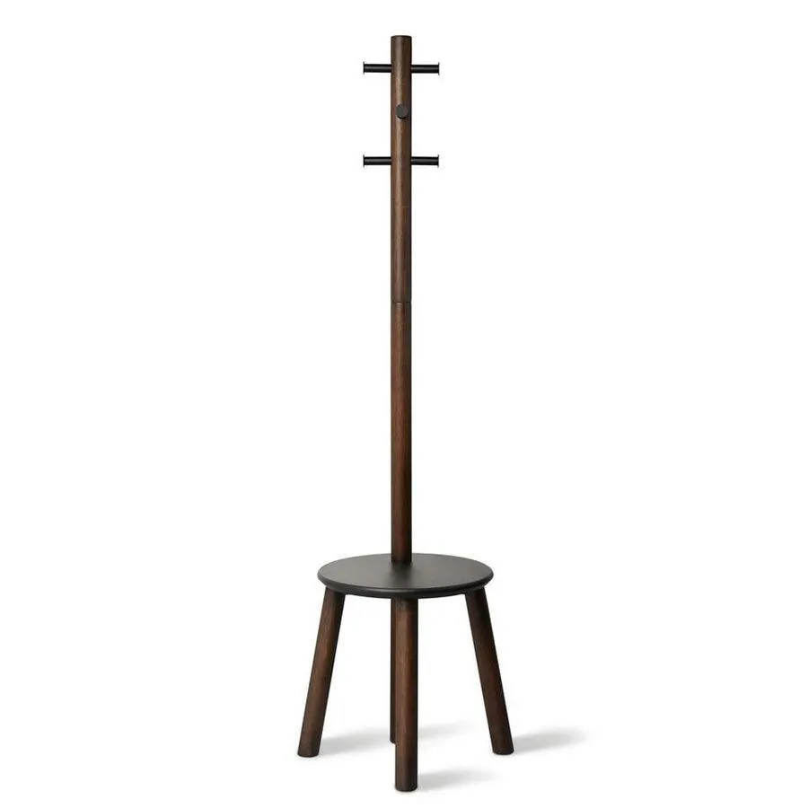 Umbra Pillar Stool Coat Rack - walnut