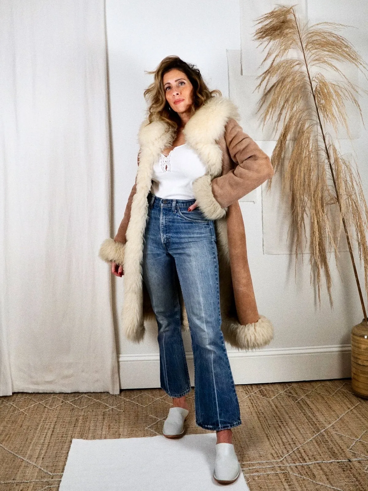 Vintage 70's Fluffy Sheepskin Fur Coat