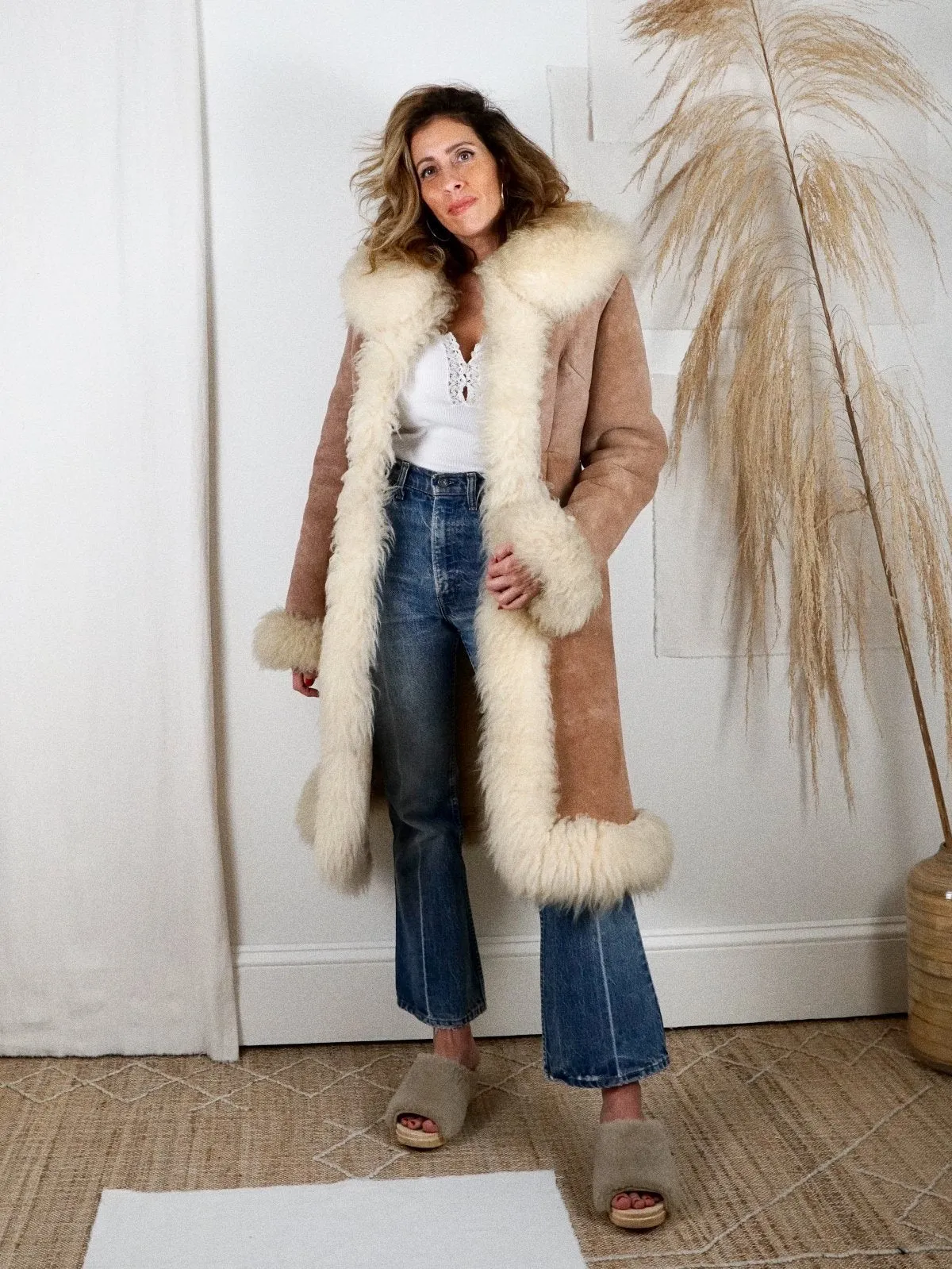 Vintage 70's Fluffy Sheepskin Fur Coat