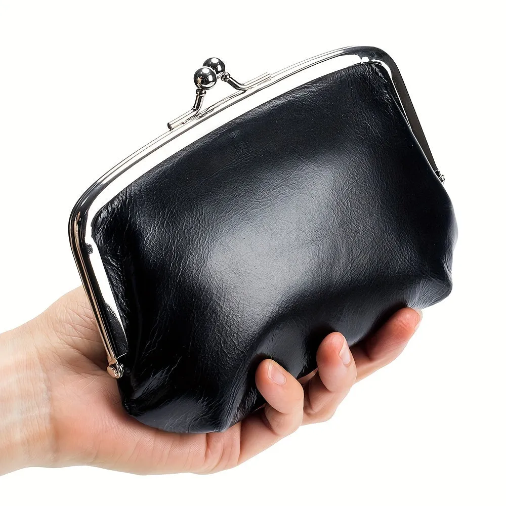 Vintage Royal Bagger Leather Coin Purse | Secure Kiss-Lock Closure | Compact Multipurpose Key & Earphone Storage Bag