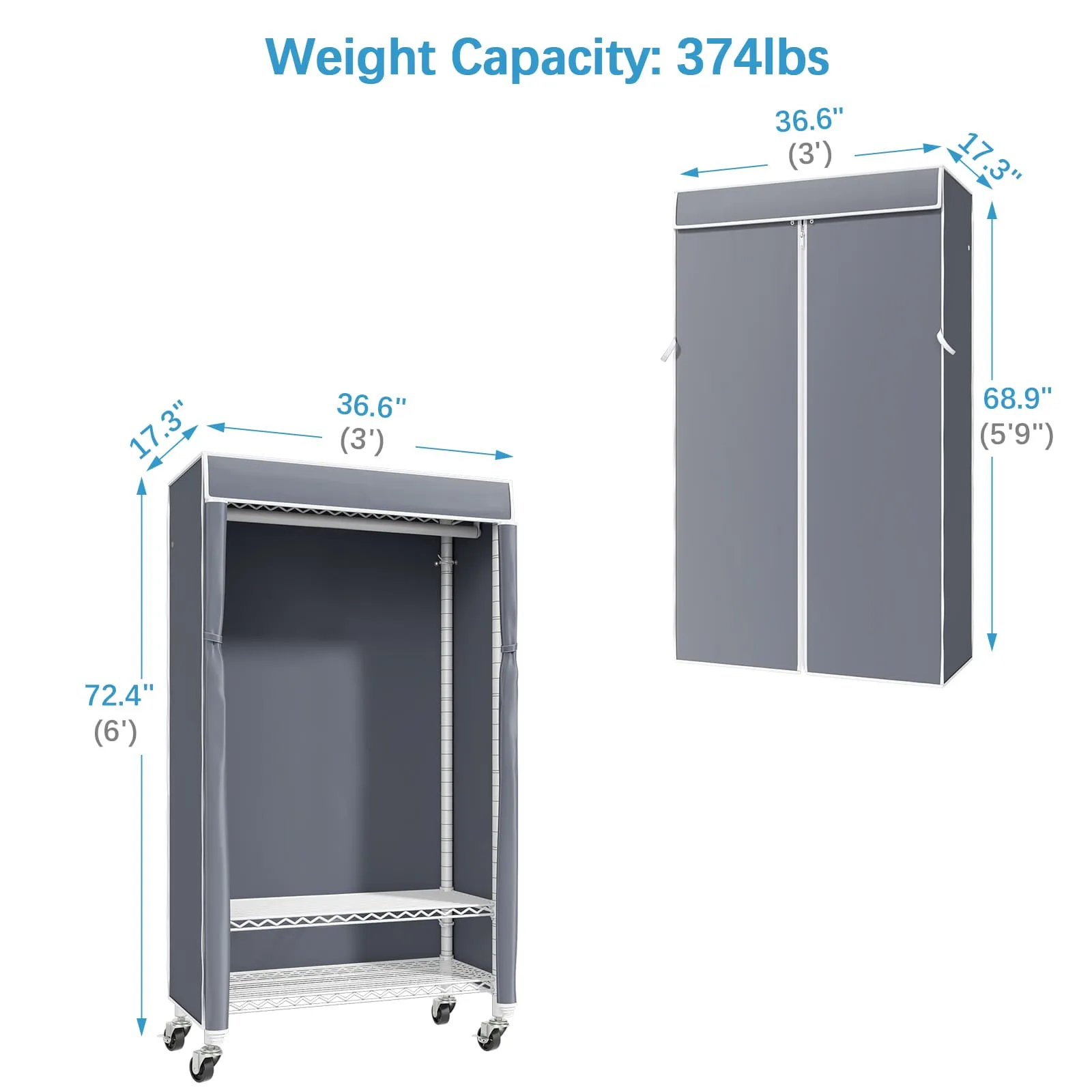 VIPEK R1C Rolling Garment Rack