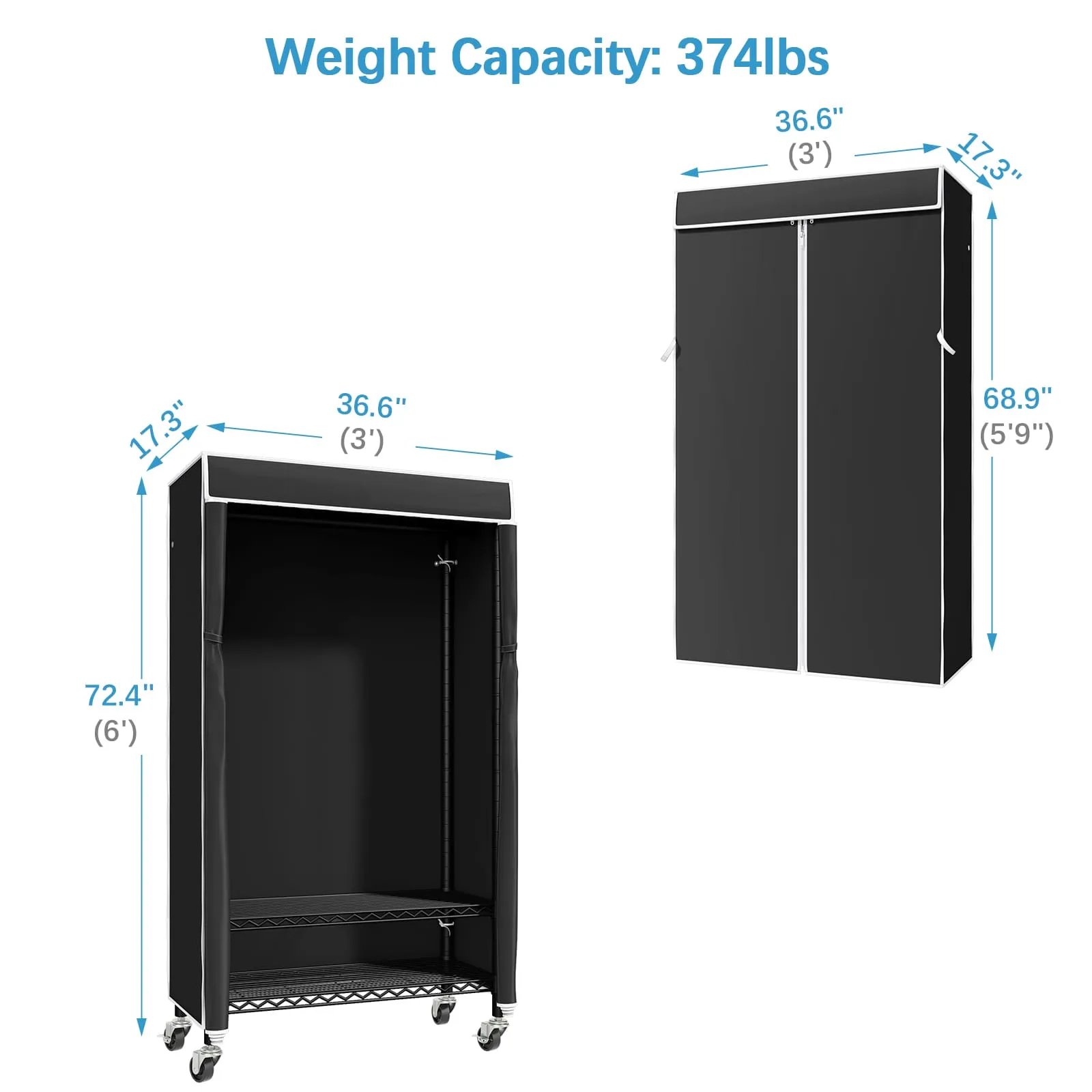 VIPEK R1C Rolling Garment Rack