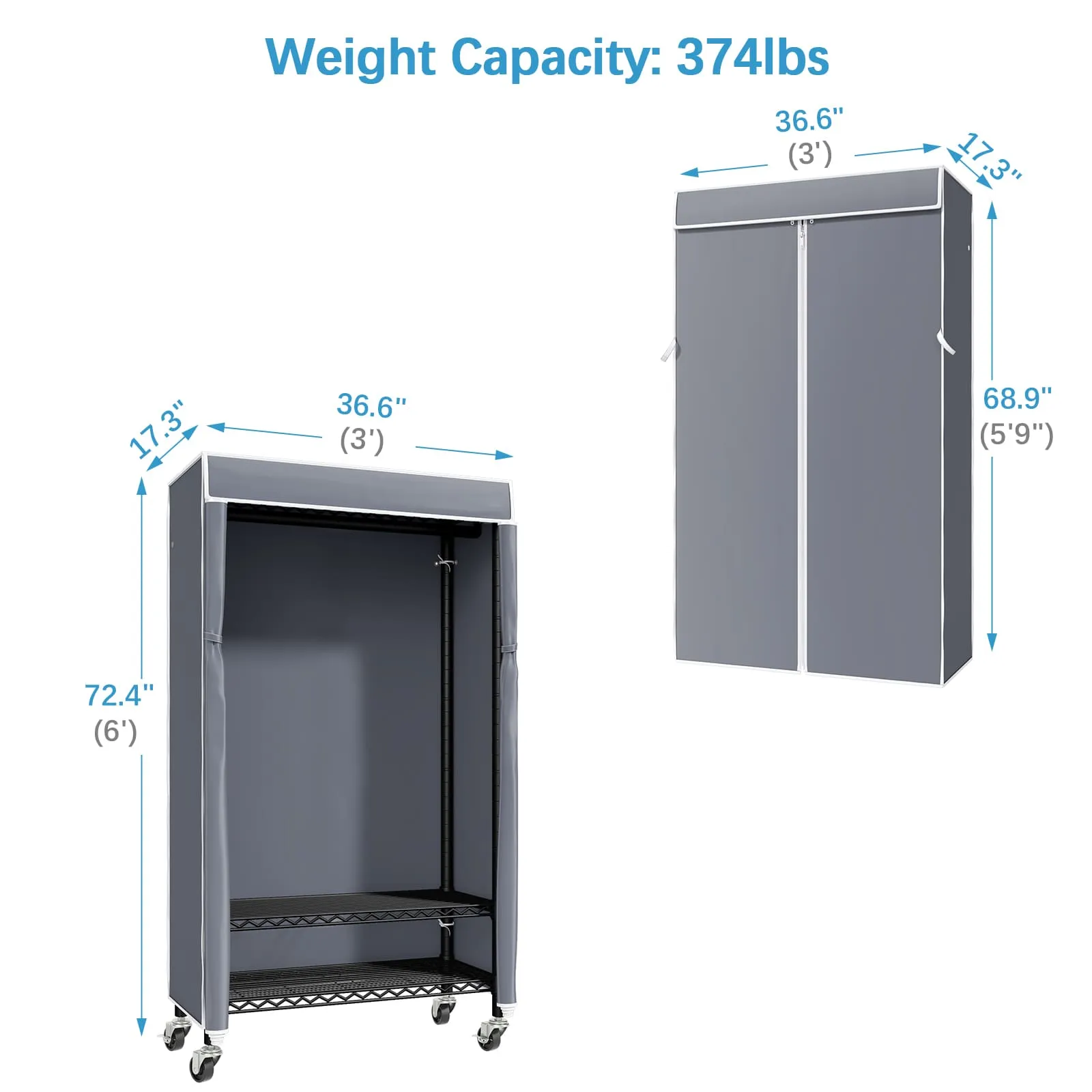 VIPEK R1C Rolling Garment Rack