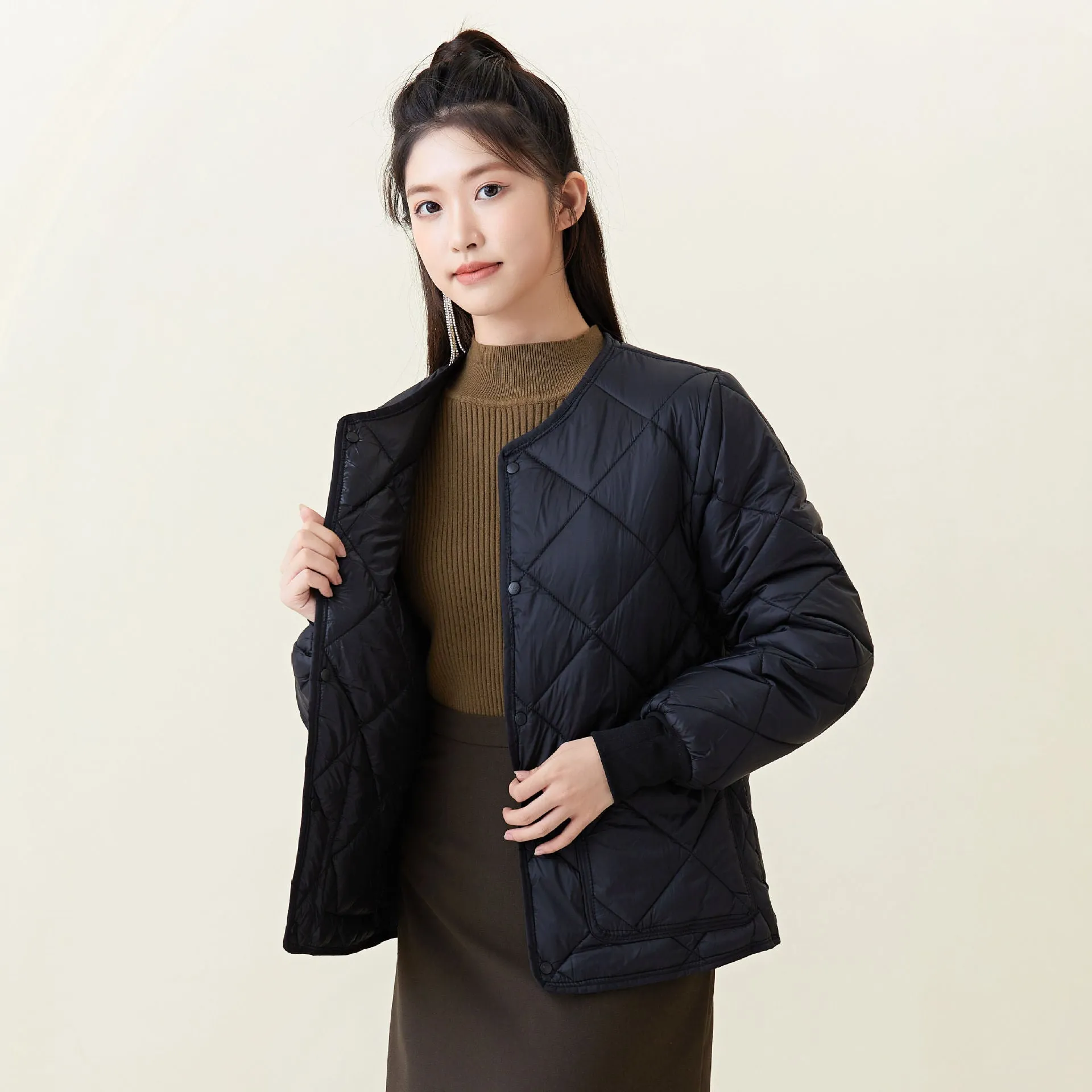 Winter women's padded cotton, fattened, light and thin students' warm long-sleeved cotton-padded clothes, women's outer cotton-padded clothes, tops 2333