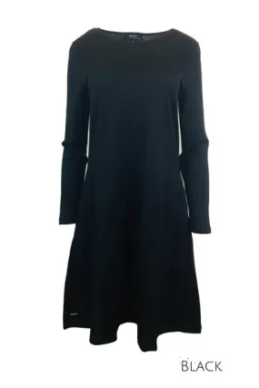 WOMENS 100% MERINO WOOL (210) LONG SLEEVE SWING DRESS