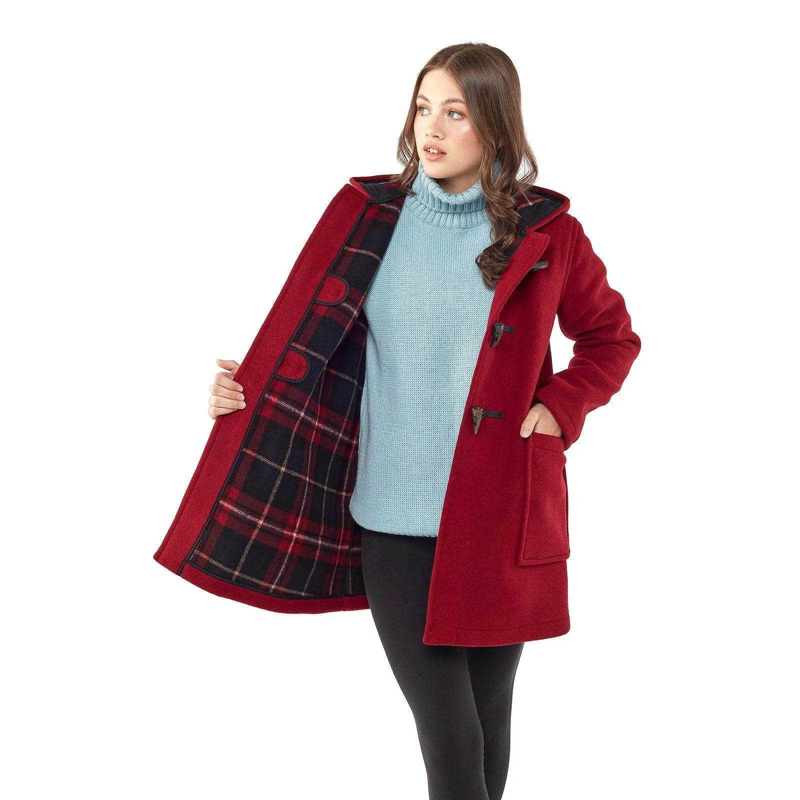 Women's Abberley Simple Fit Duffle Coat - Burgundy