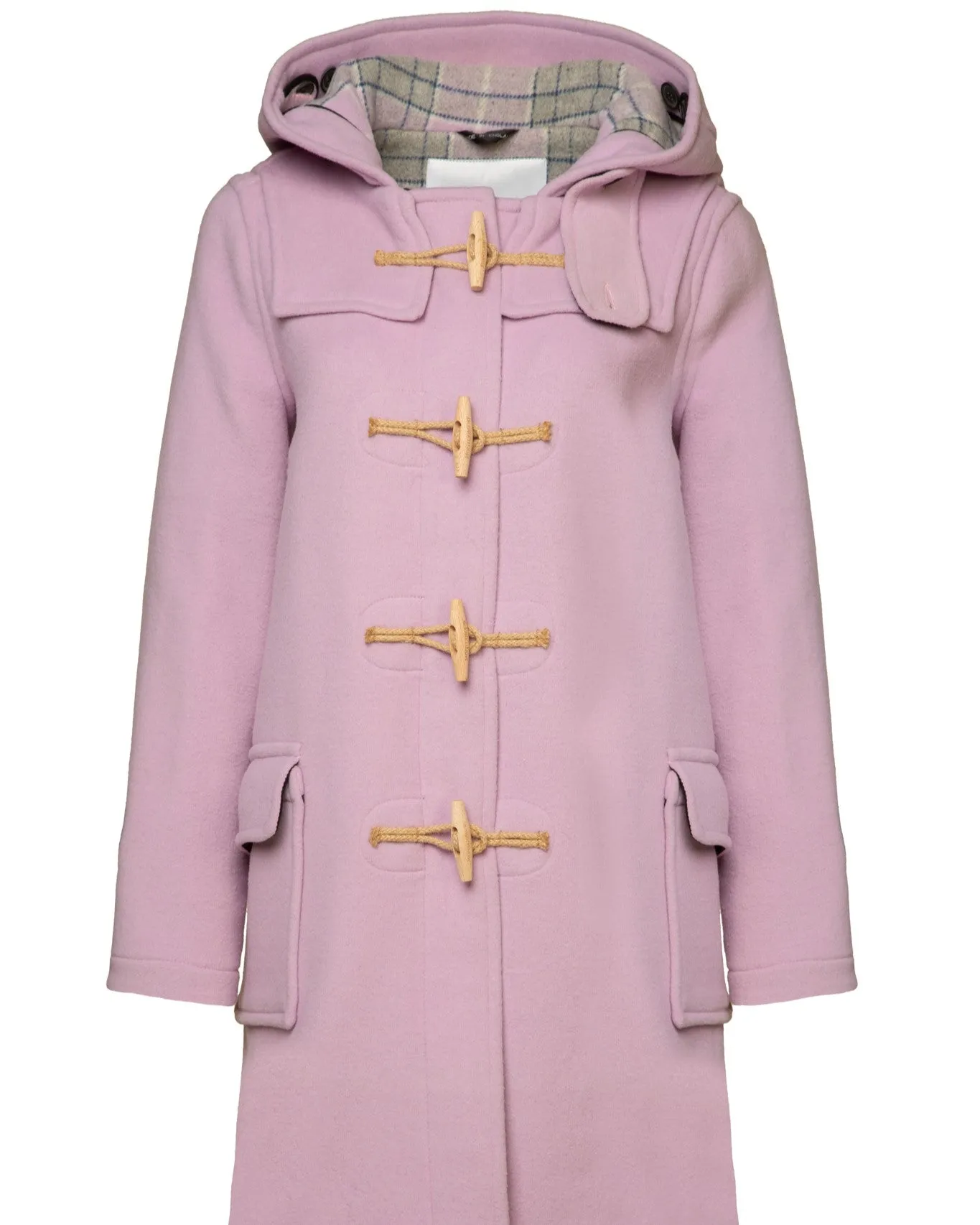 Women's Classic Fit Duffle Coat with Wooden Toggles - Lilac