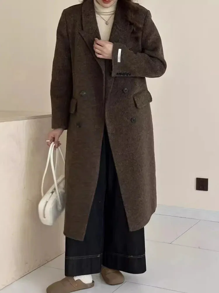 Women's Long Wool-Blend Walker Coat