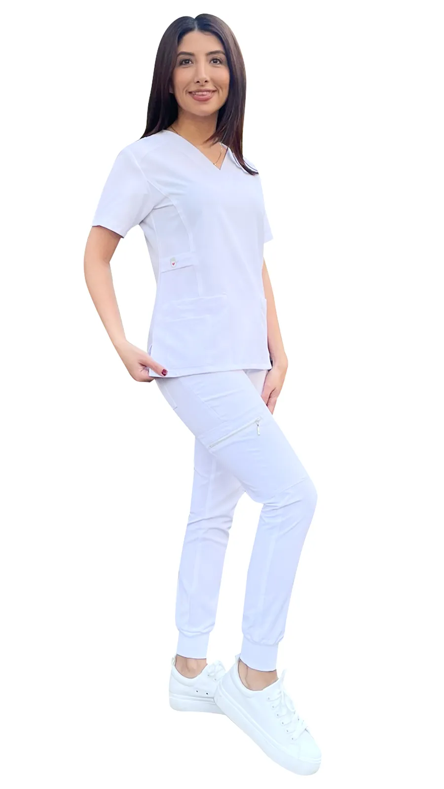 Women's Stretch Slim Fit Zipper Jogger Uniform - Style ST88-JR