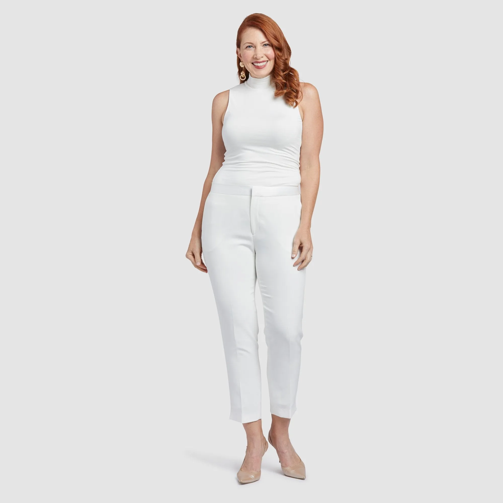 Women's White Tuxedo Pants