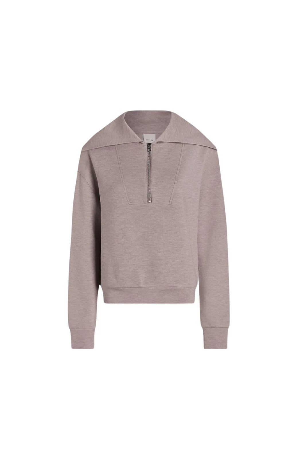 Yates Half Zip Sweat, Taupe Marl