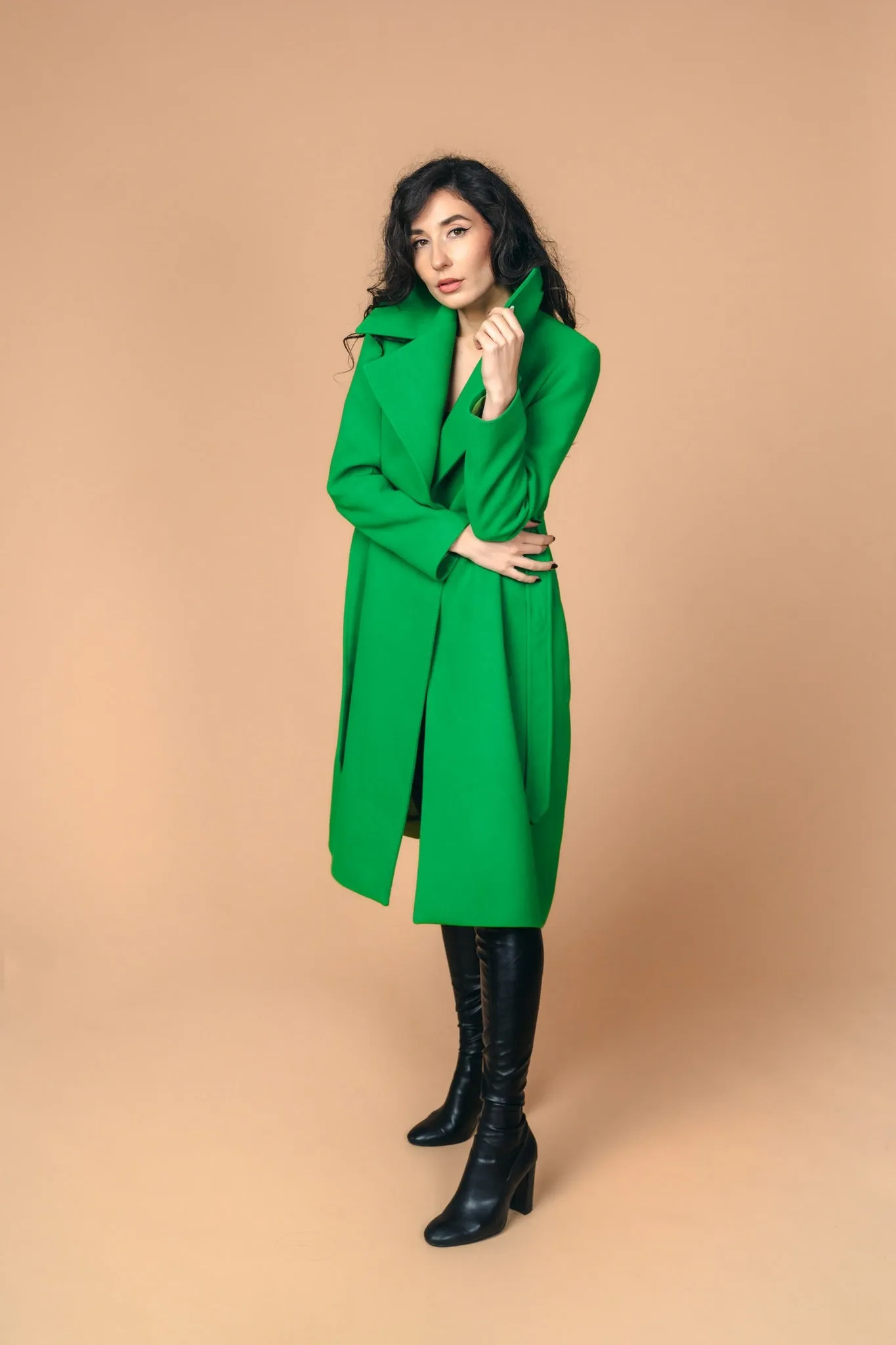 “Zahira“ - Emerald green wool coat