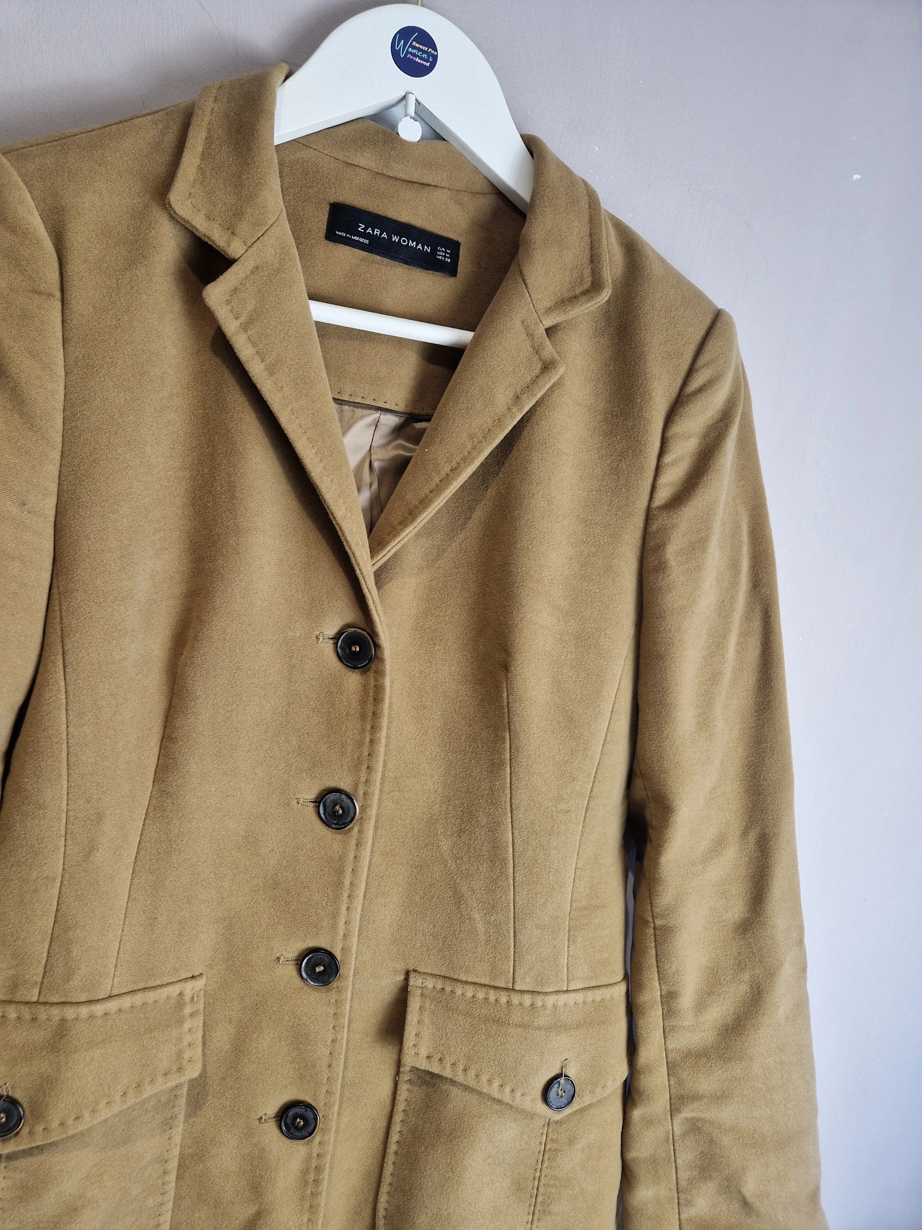 Zara camel  coat - medium