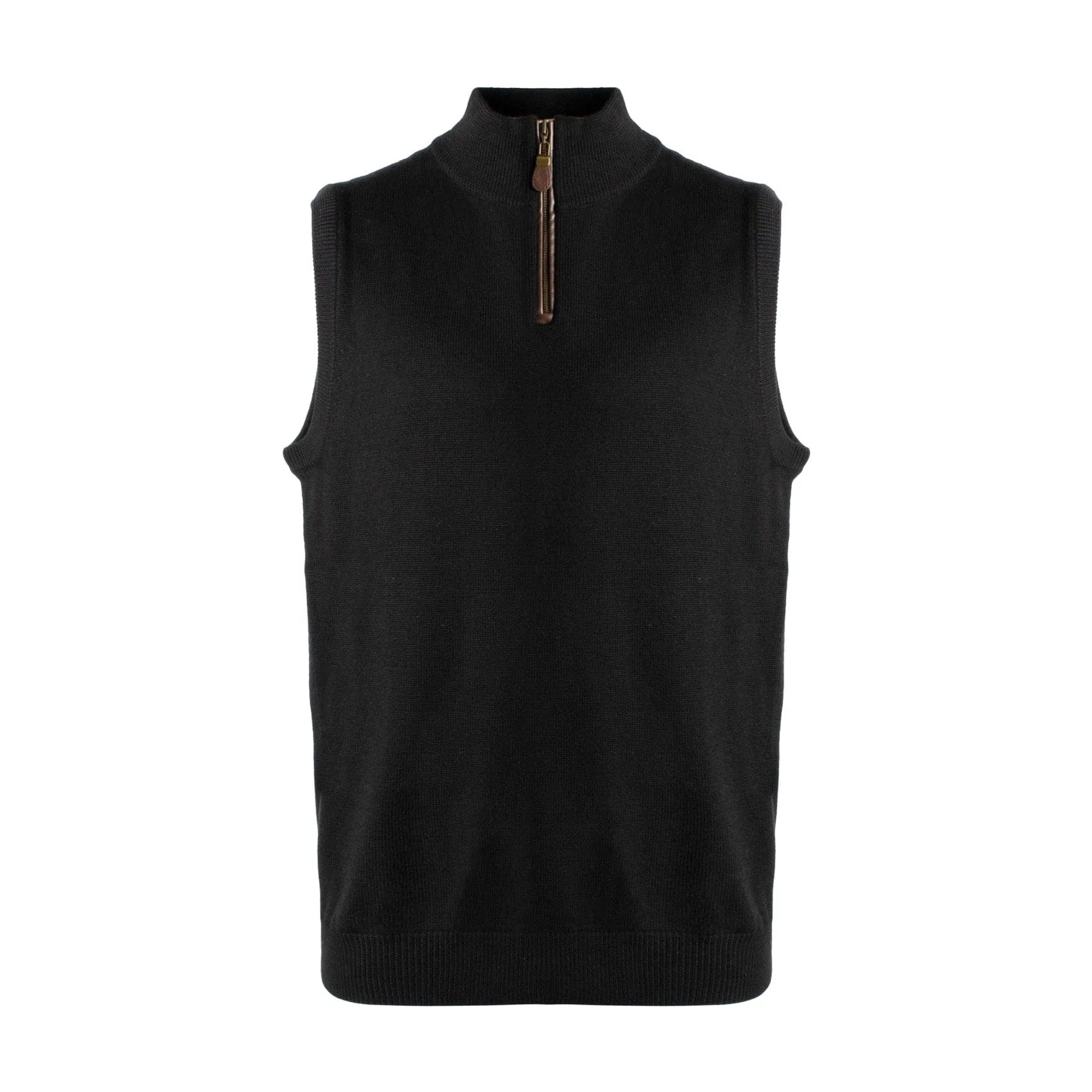 Zip Mock Neck Sweaters Vest in Extra Fine Merino Wool Available in 6 Colors