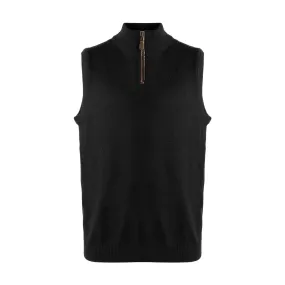 Zip Mock Neck Sweaters Vest in Extra Fine Merino Wool Available in 6 Colors